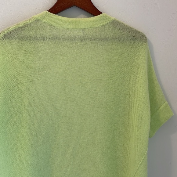 Pure Collection Cashmere Sweater Cardigan Women’s Size 8/10 Medium Chartreuse - Picture 9 of 11